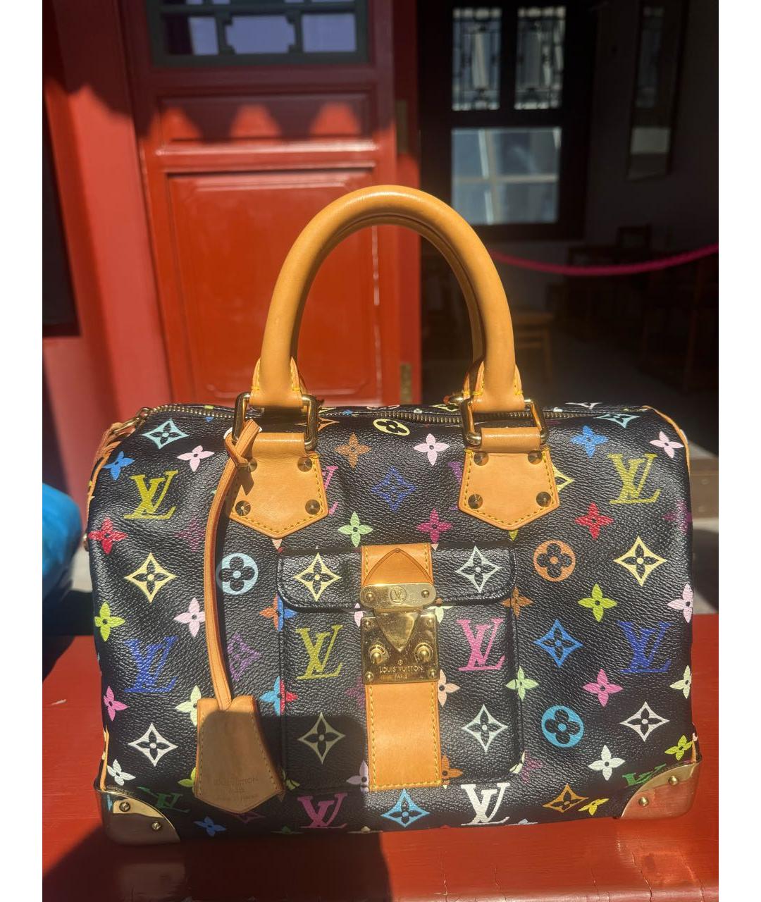 LOUIS VUITTON Черная сумка с короткими ручками, фото 7