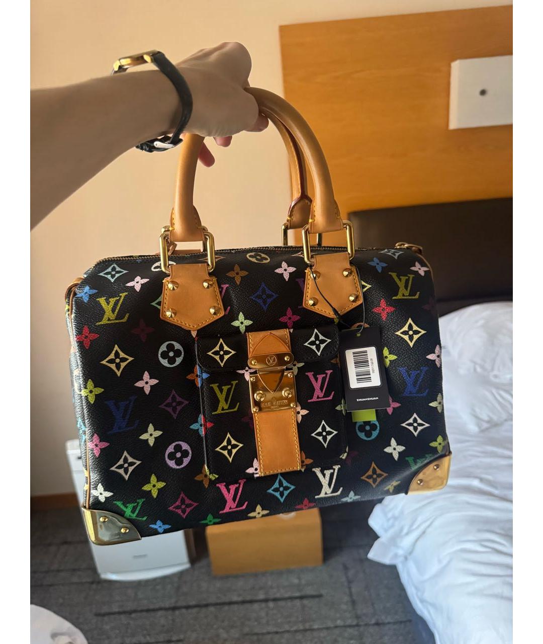 LOUIS VUITTON Черная сумка с короткими ручками, фото 4