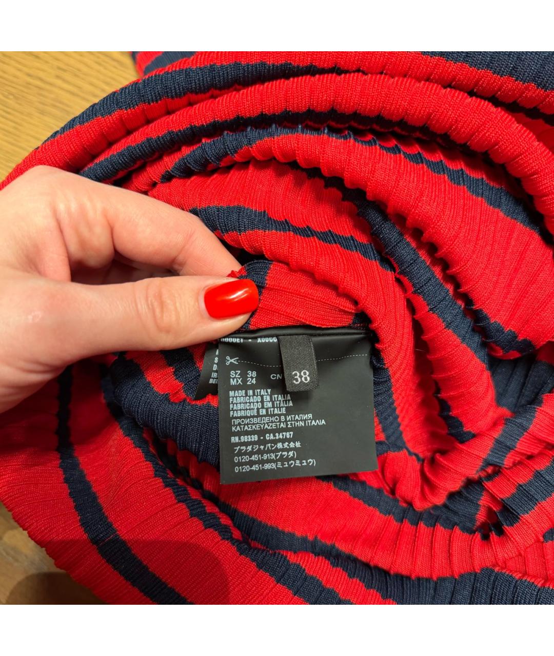 PRADA Красное полиэстеровое повседневное платье, фото 3