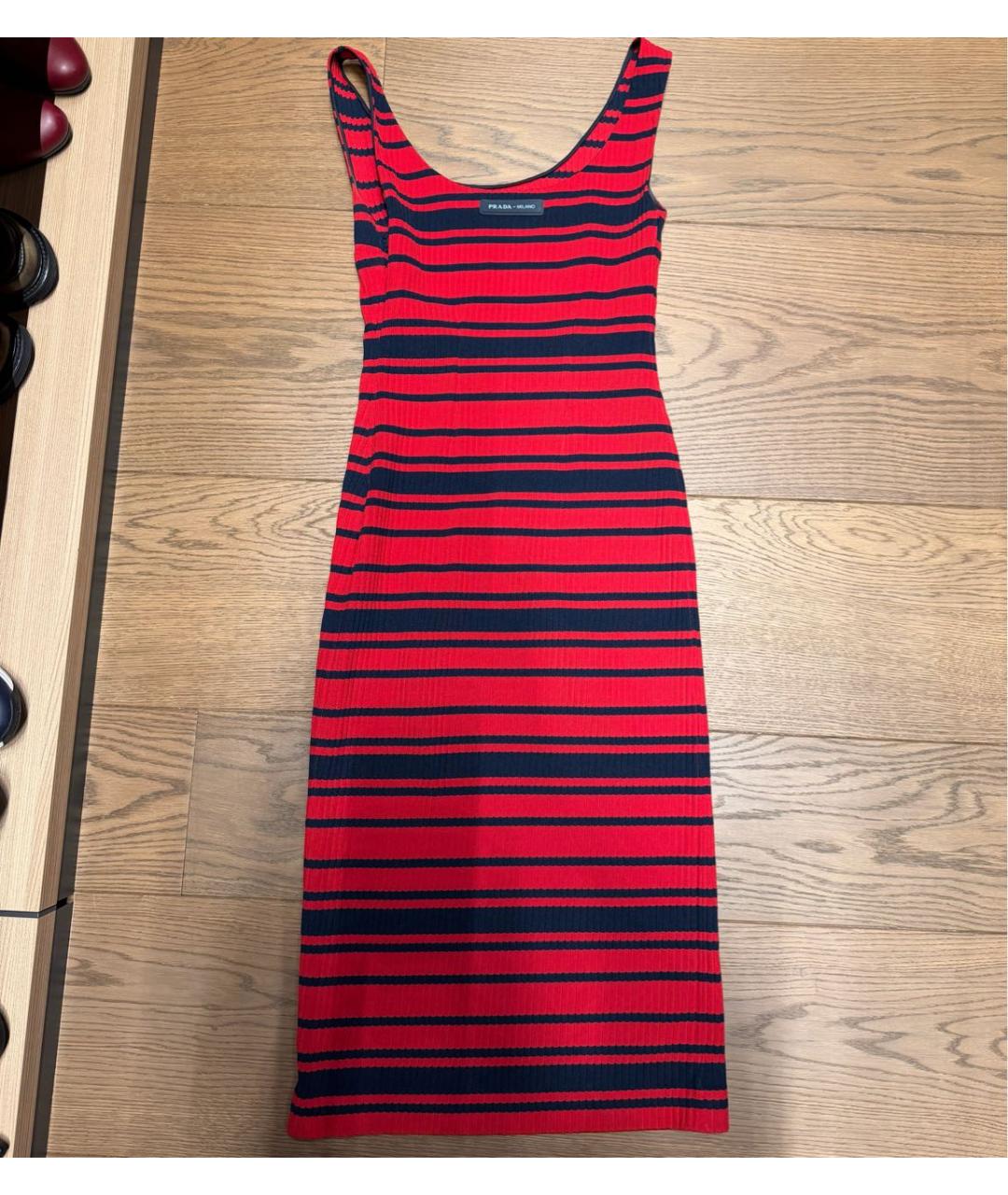 PRADA Красное полиэстеровое повседневное платье, фото 5