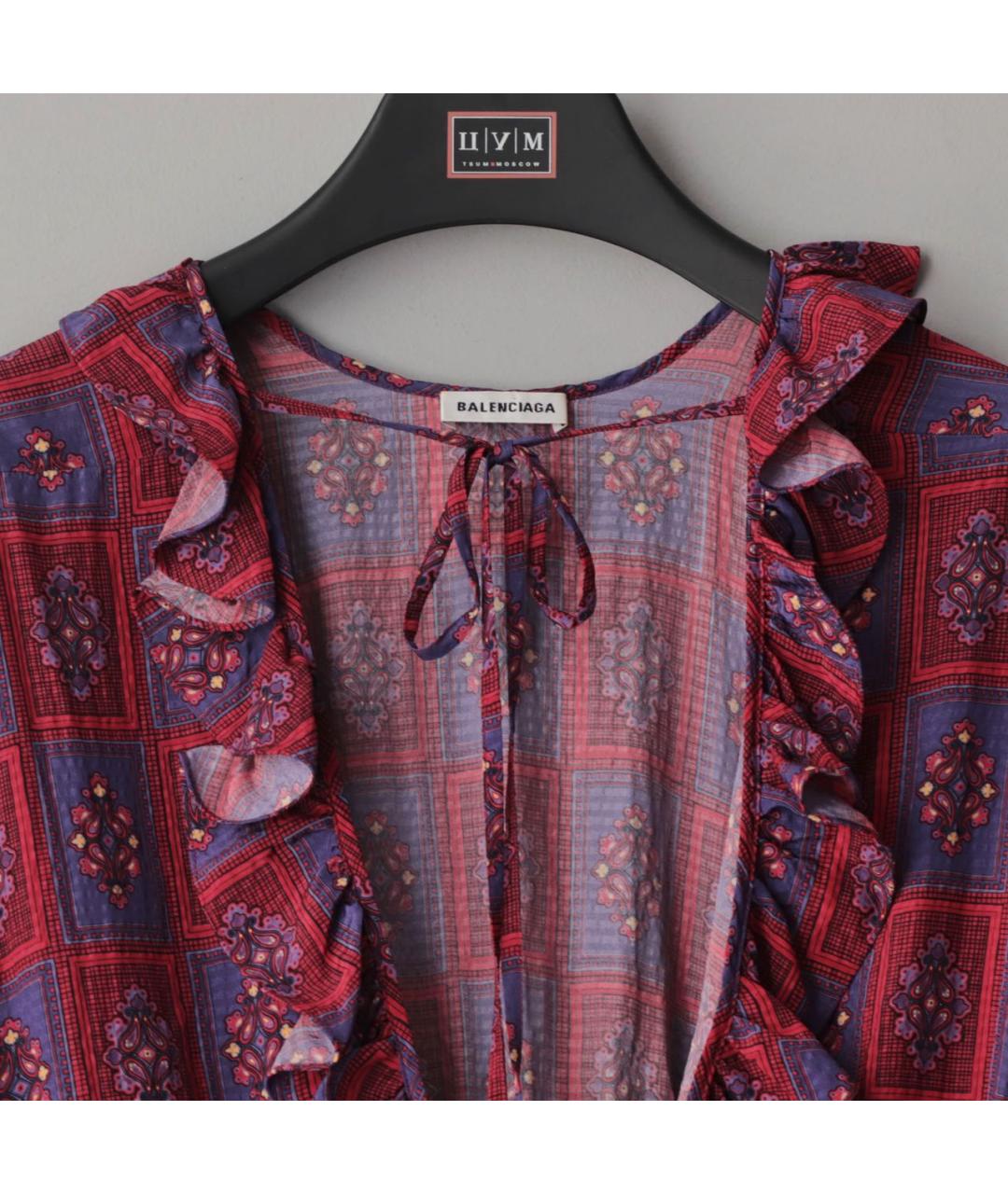 BALENCIAGA Мульти шелковое повседневное платье, фото 4