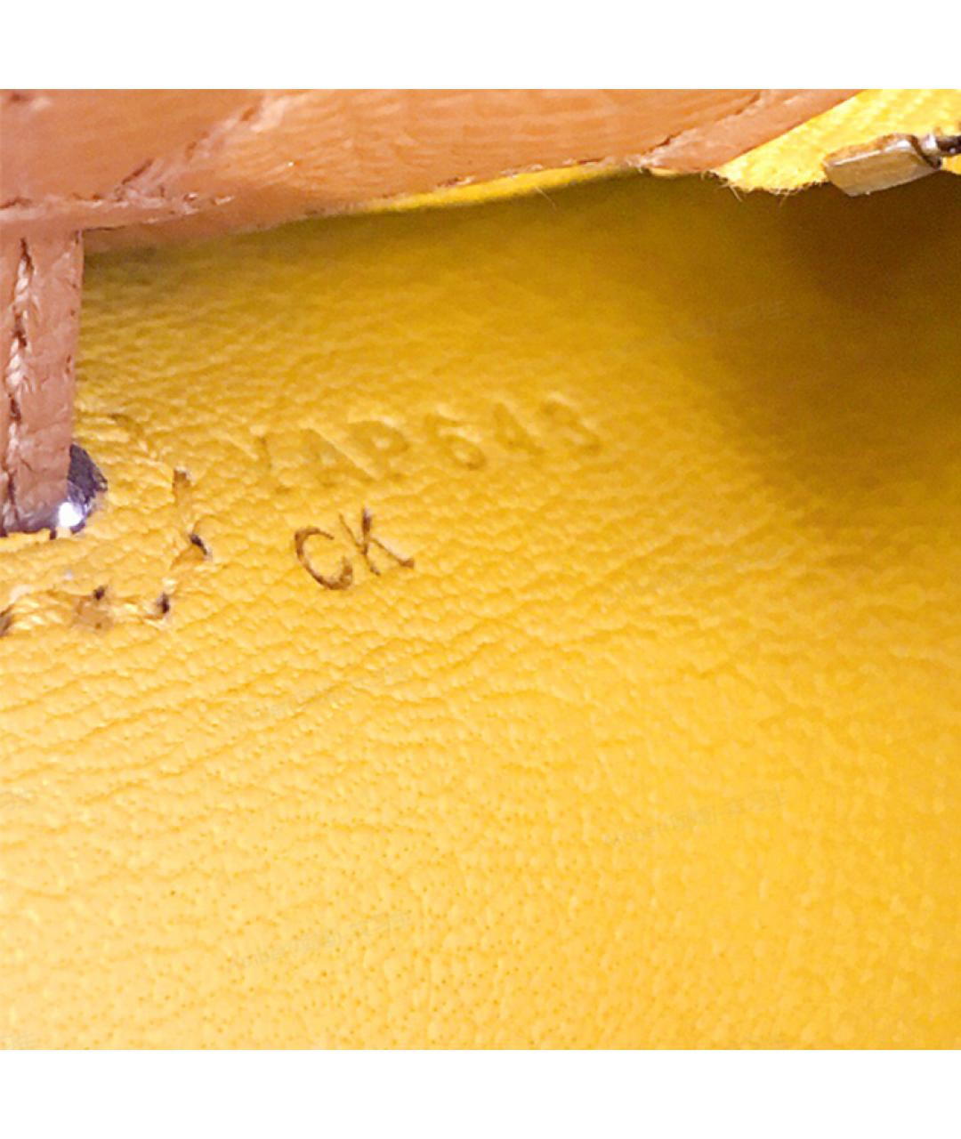 HERMES Коричневая кожаная сумка с короткими ручками, фото 4