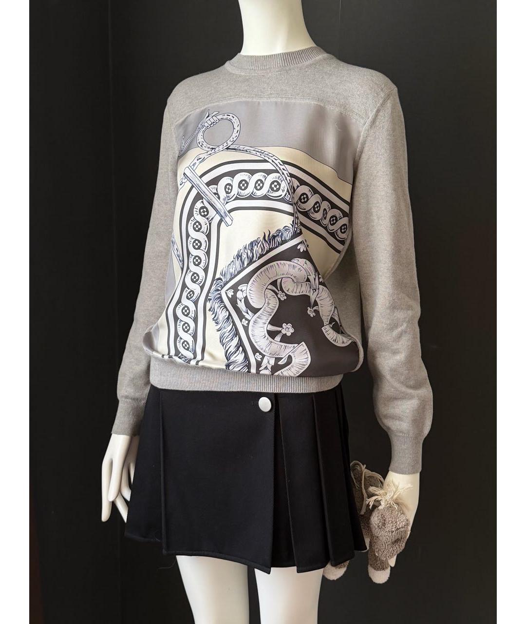 HERMES Серый шелковый джемпер / свитер, фото 2