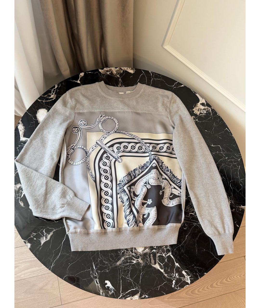 HERMES Серый шелковый джемпер / свитер, фото 9