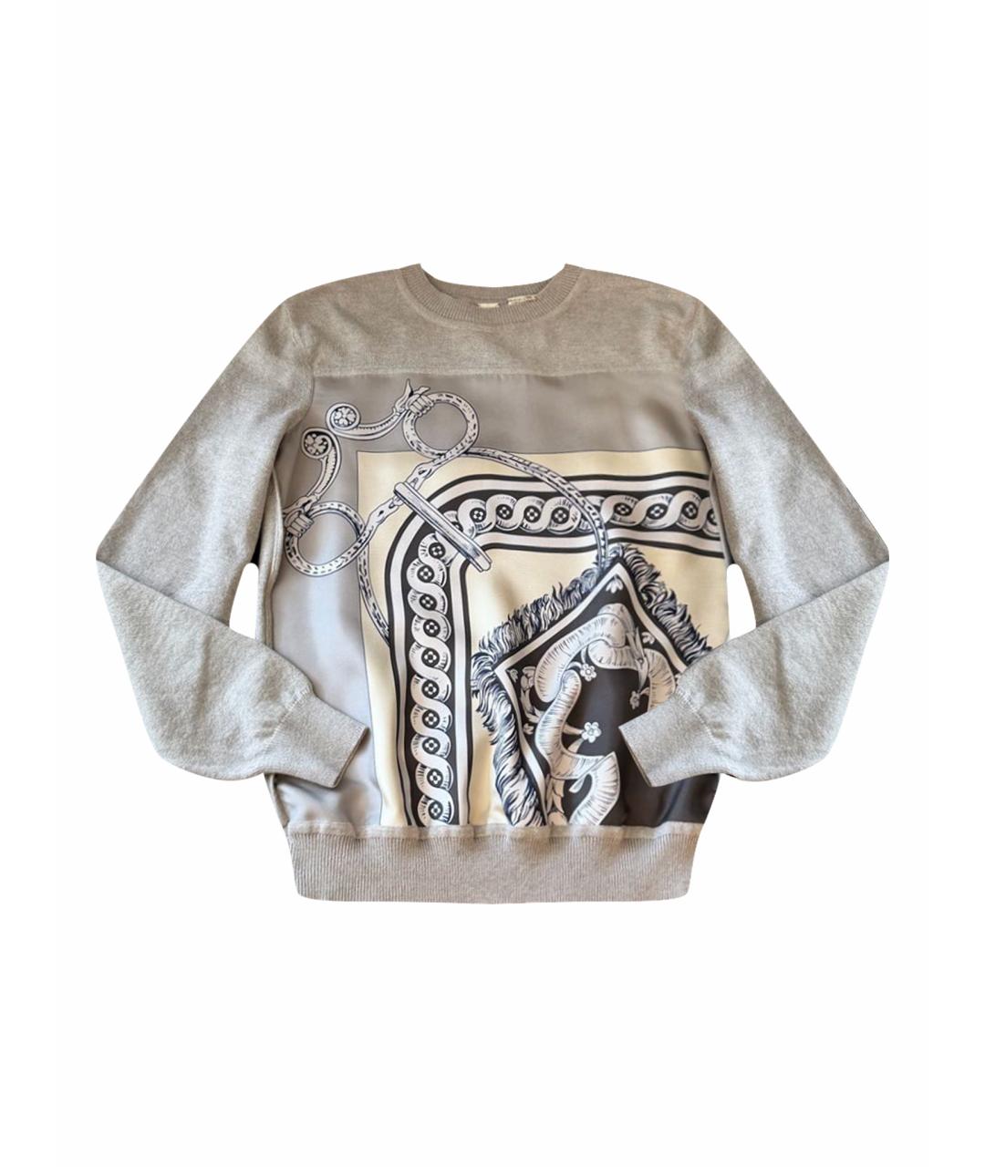 HERMES Серый шелковый джемпер / свитер, фото 1