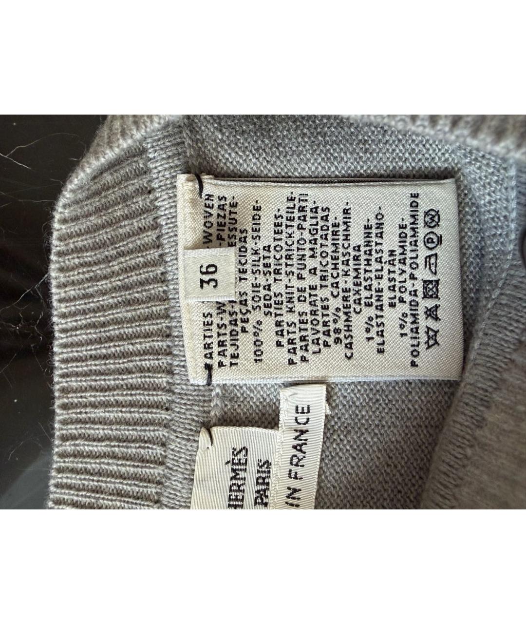 HERMES Серый шелковый джемпер / свитер, фото 6