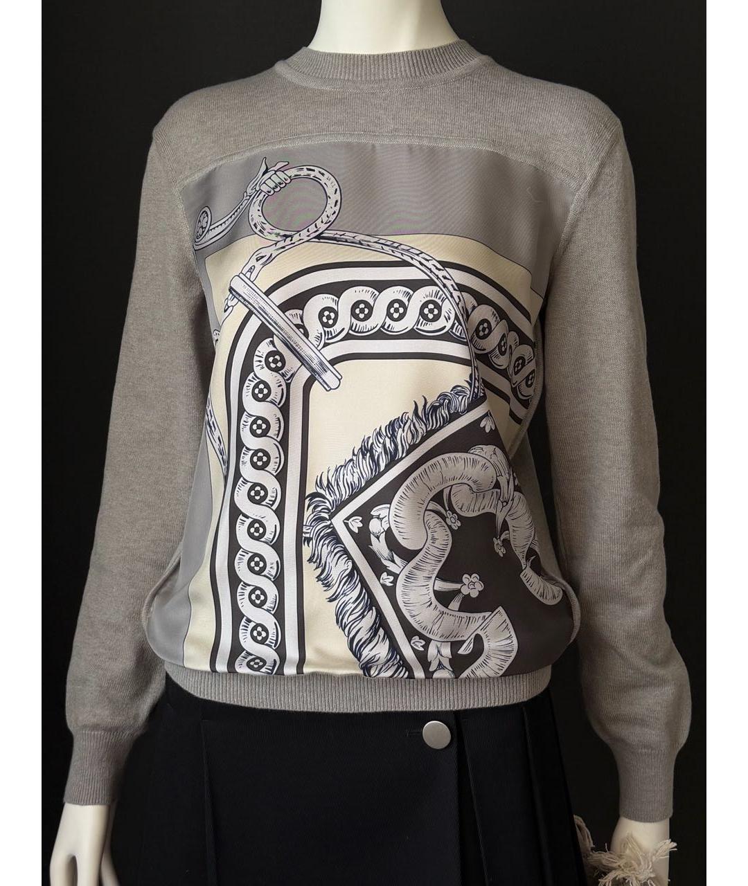 HERMES Серый шелковый джемпер / свитер, фото 3