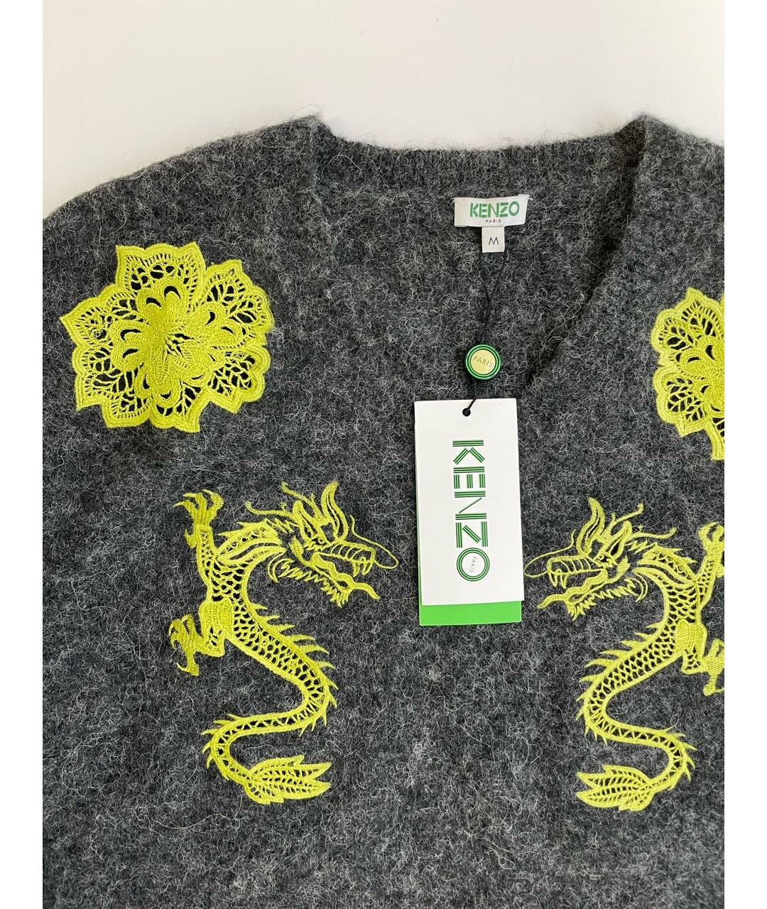 KENZO Антрацитовый шерстяной джемпер / свитер, фото 3
