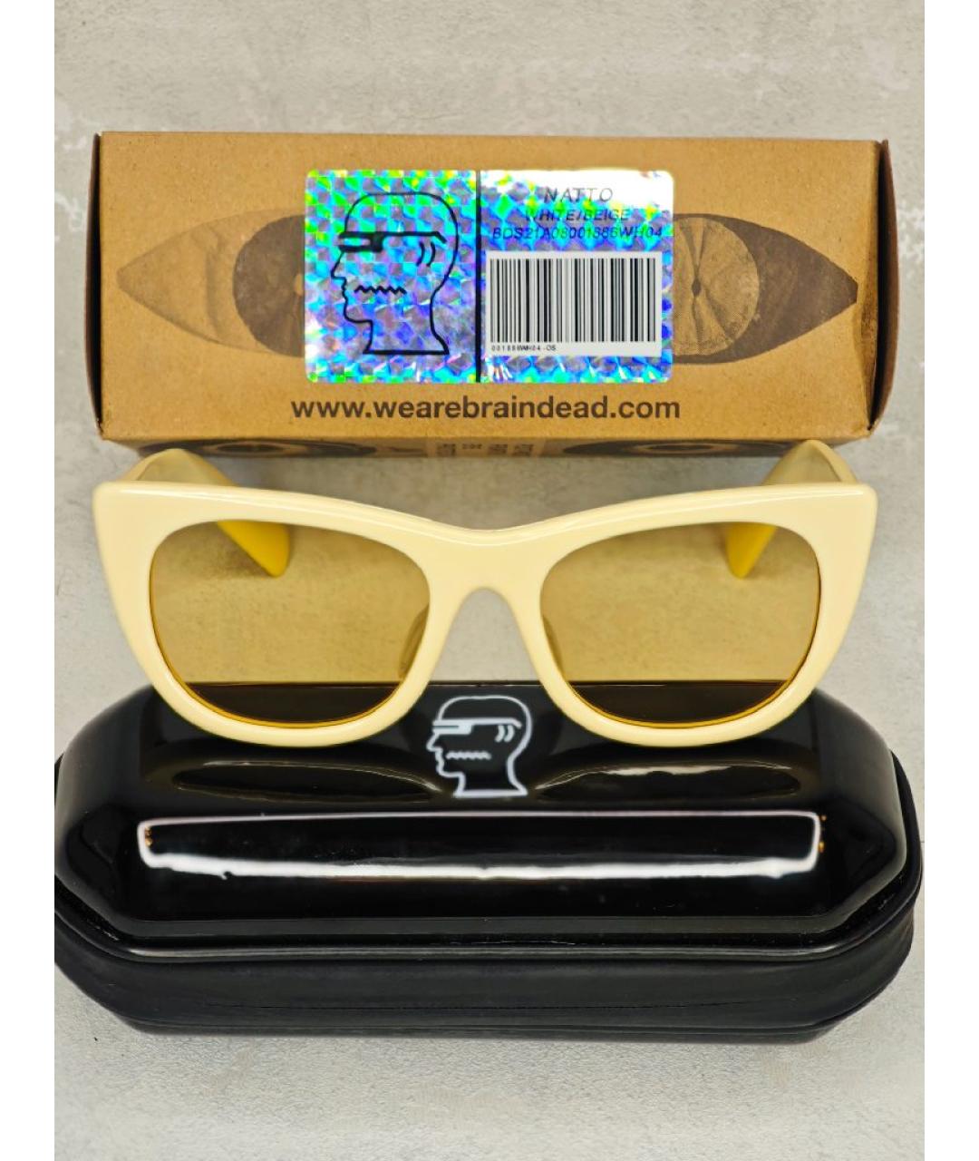 CHANEL Бежевые солнцезащитные очки, фото 4