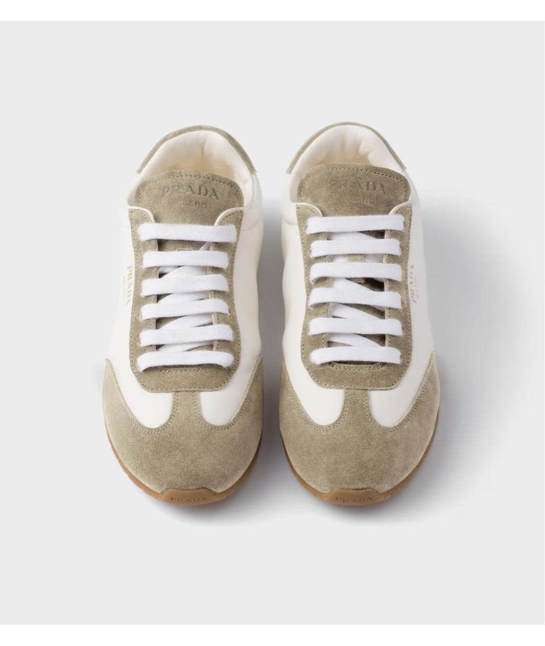 PRADA Белые кожаные кроссовки, фото 3