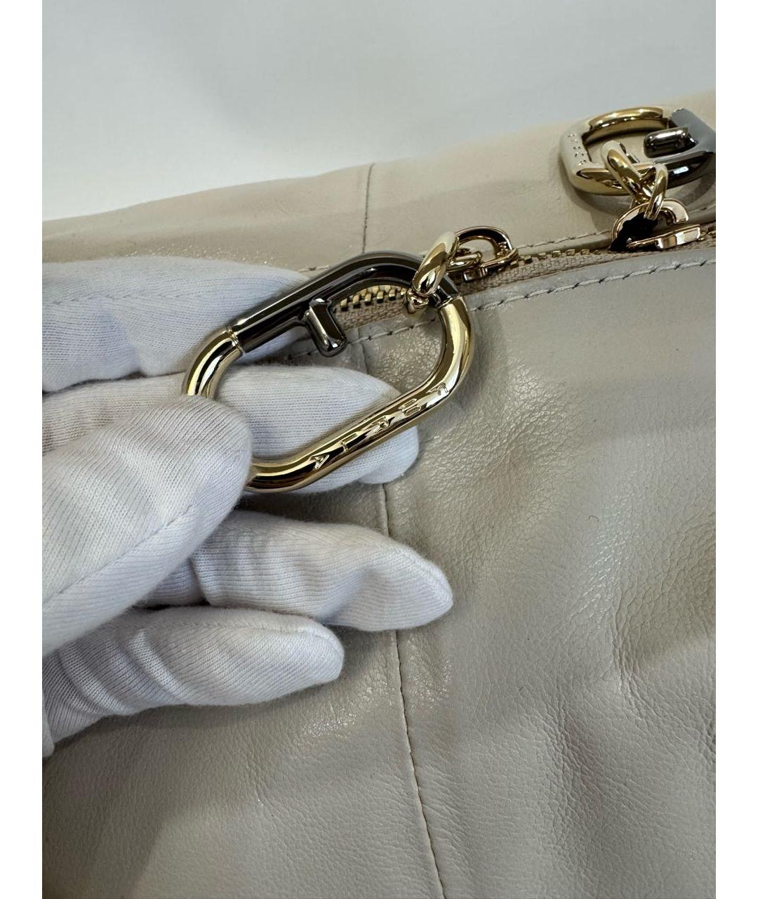 FURLA Бежевая кожаная сумка с короткими ручками, фото 4