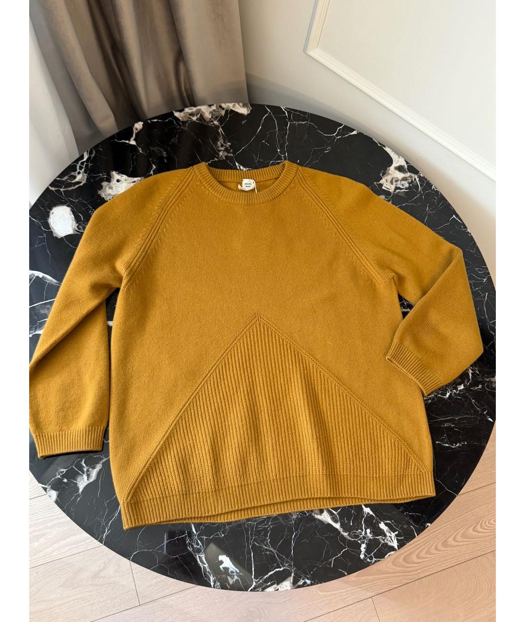HERMES Горчичный джемпер / свитер, фото 4
