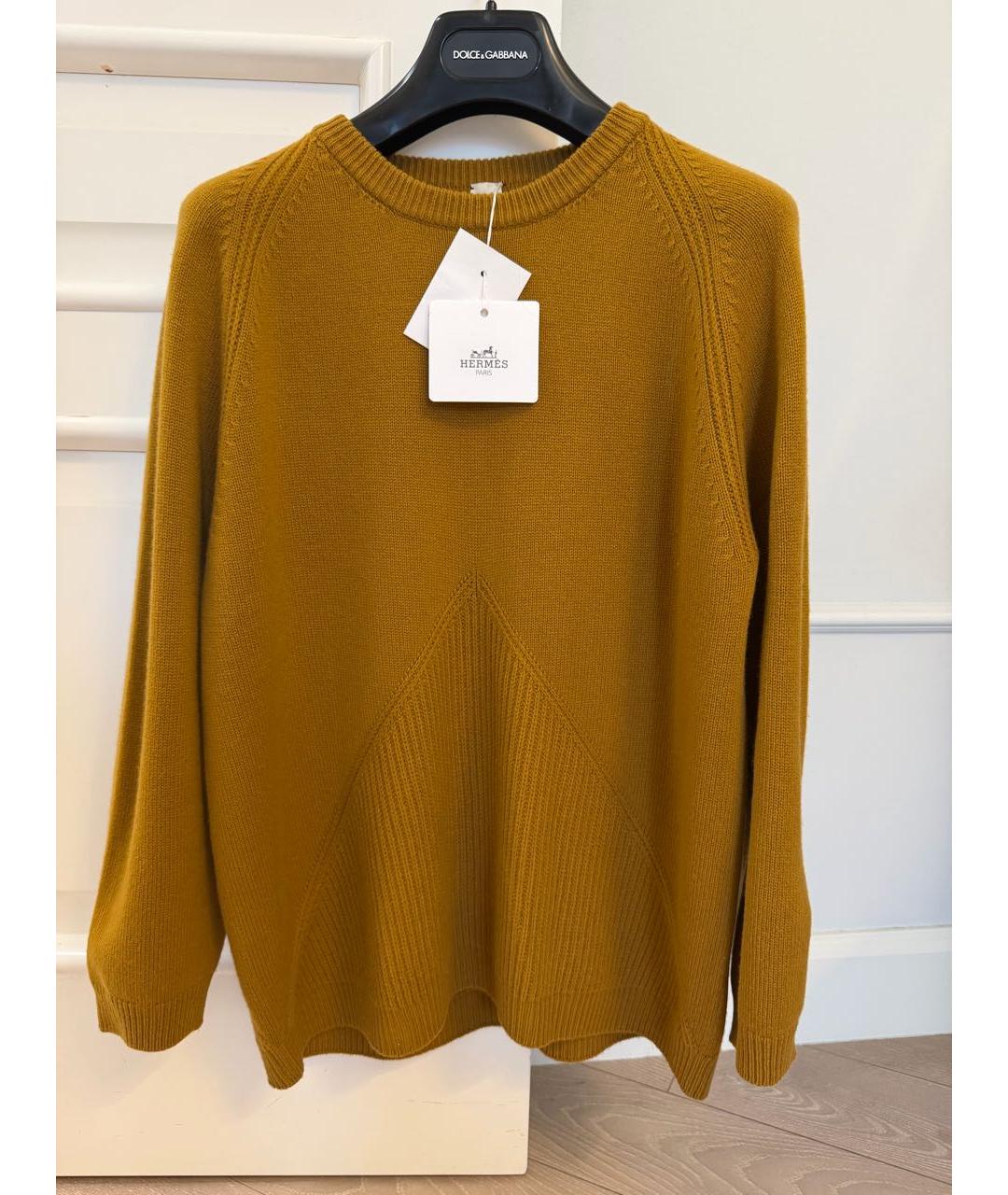 HERMES Горчичный джемпер / свитер, фото 5
