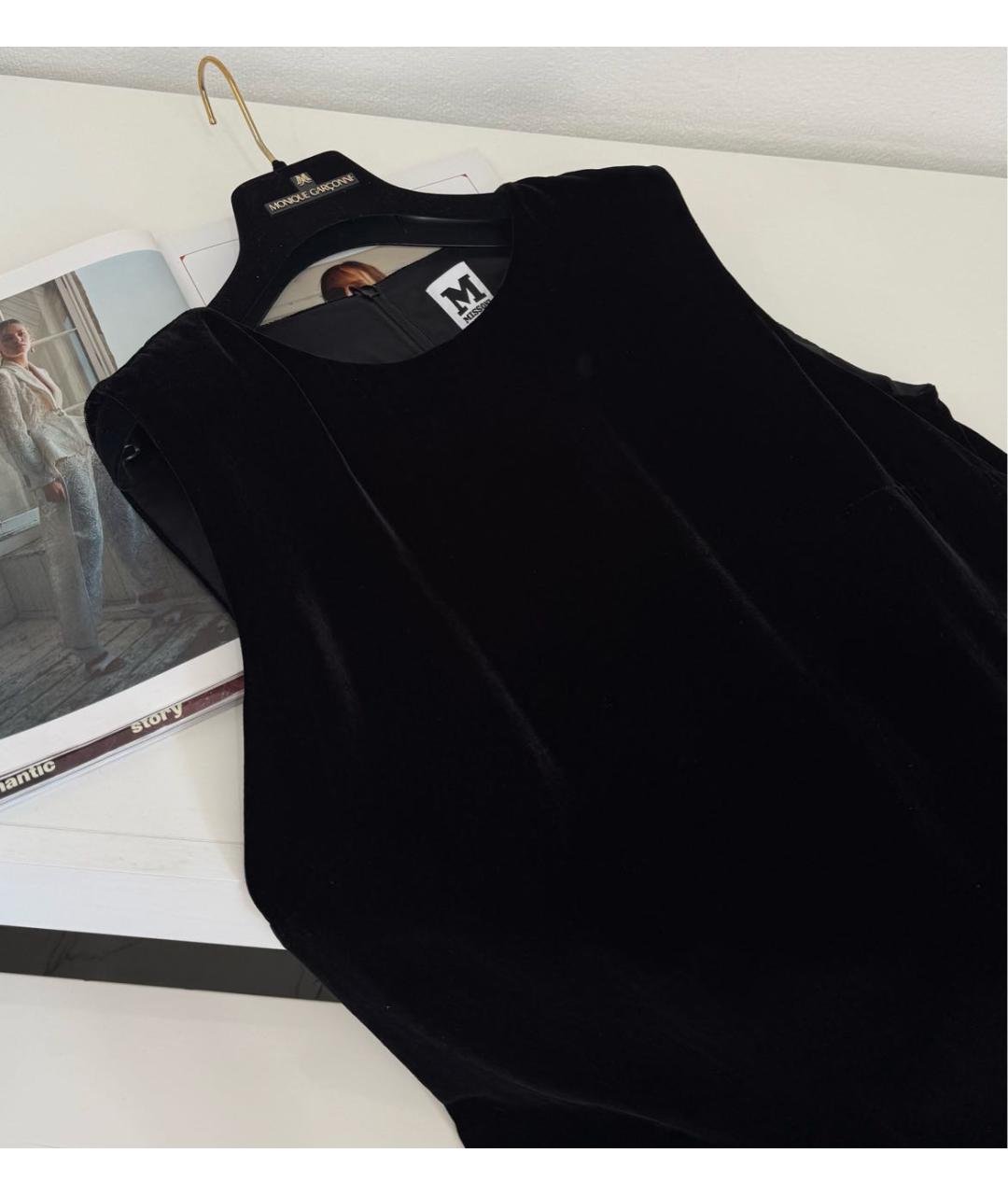 M MISSONI Черное хлопковое коктейльное платье, фото 4