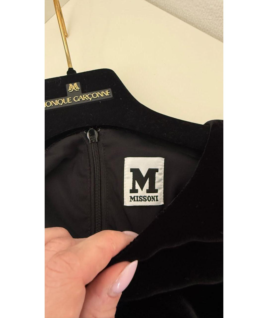 M MISSONI Черное хлопковое коктейльное платье, фото 2