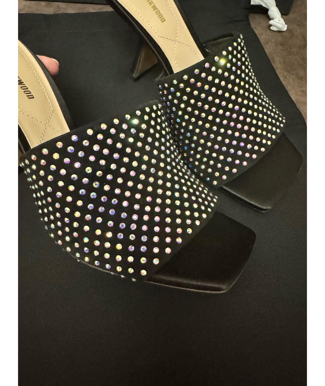 NICHOLAS KIRKWOOD Черные текстильные сабо, фото 4