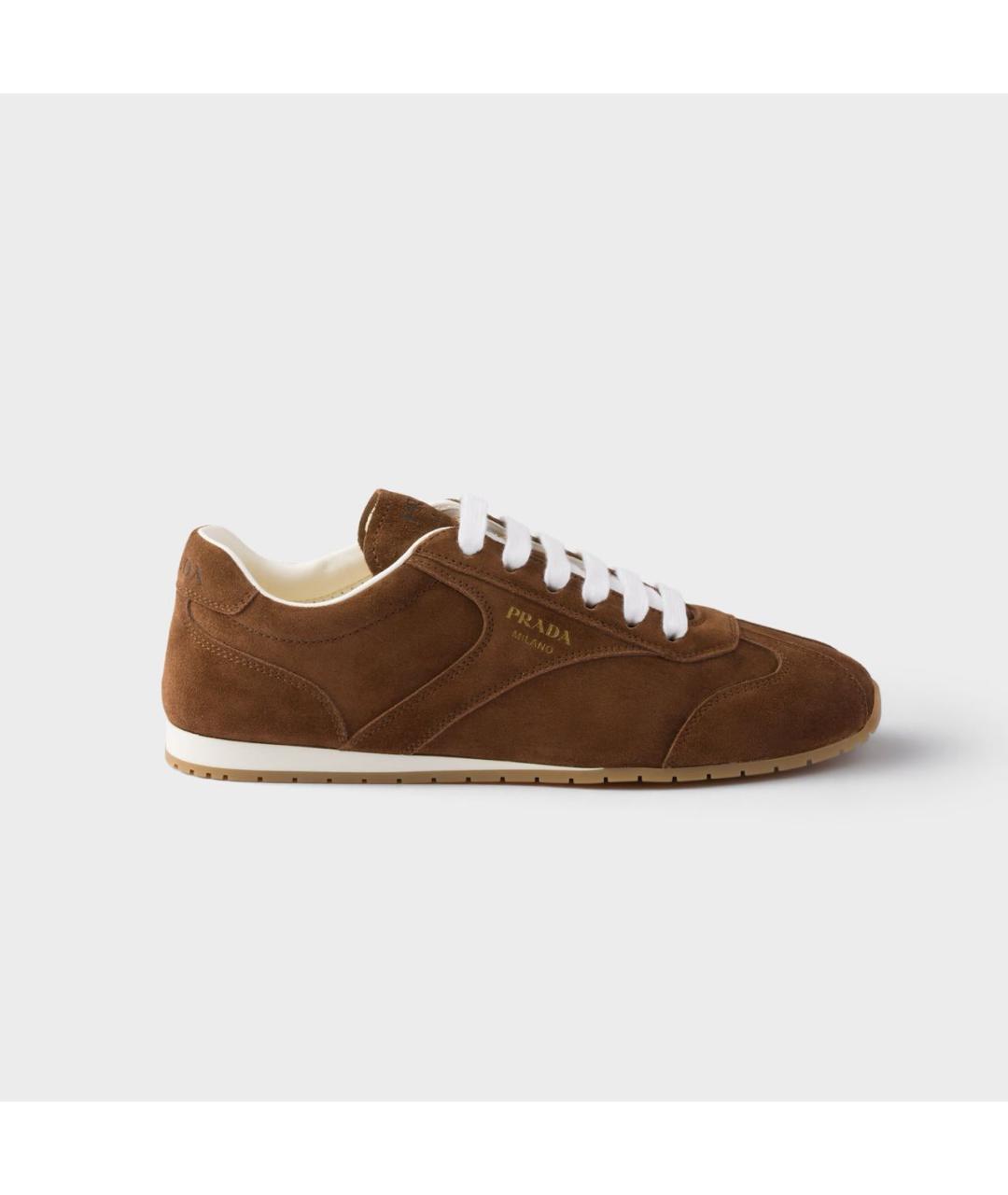 PRADA Коричневые замшевые кроссовки, фото 6