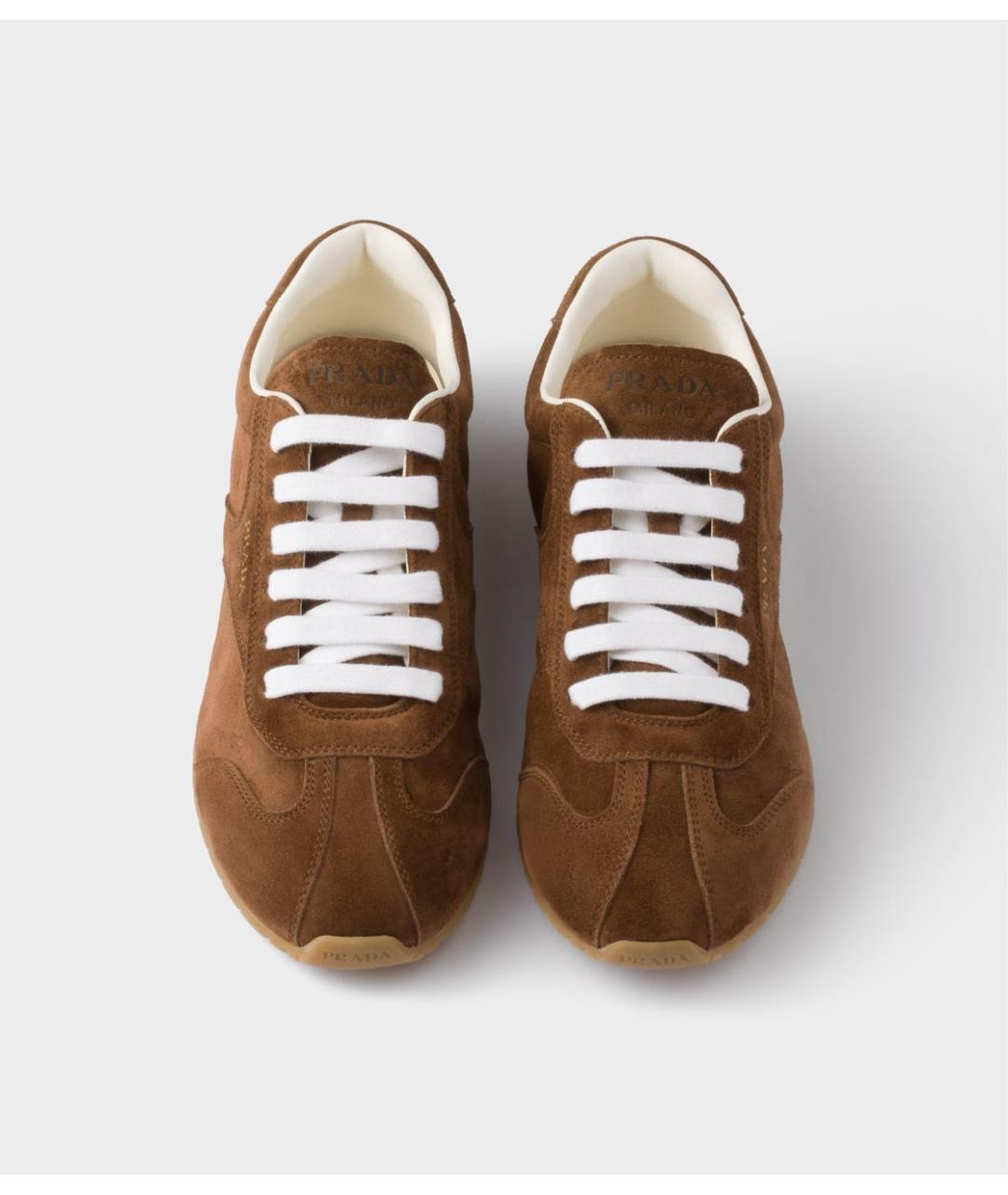 PRADA Коричневые замшевые кроссовки, фото 3