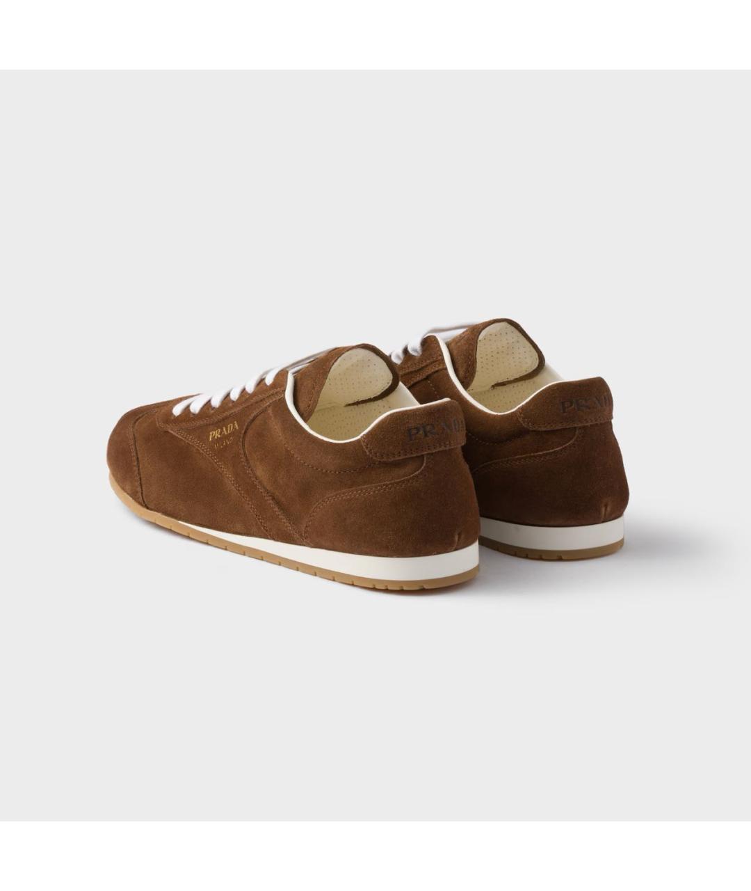 PRADA Коричневые замшевые кроссовки, фото 4