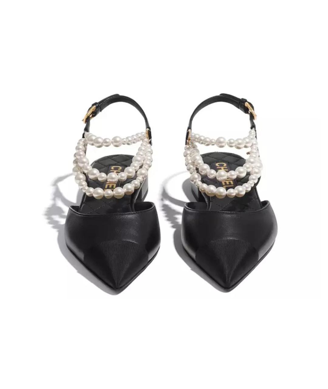 CHANEL Черные кожаные мюли, фото 4