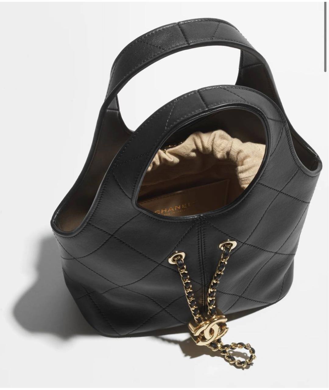 CHANEL Черная кожаная сумка с короткими ручками, фото 3