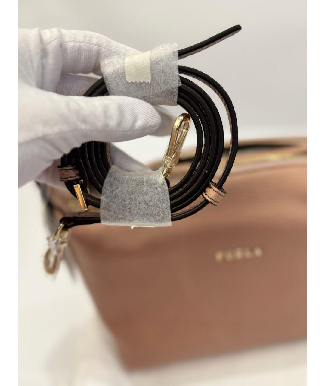 FURLA Розовая кожаная сумка с короткими ручками, фото 2