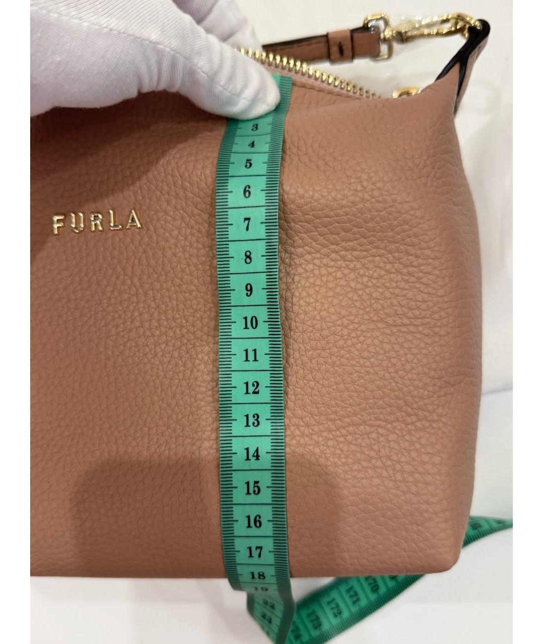 FURLA Розовая кожаная сумка с короткими ручками, фото 4