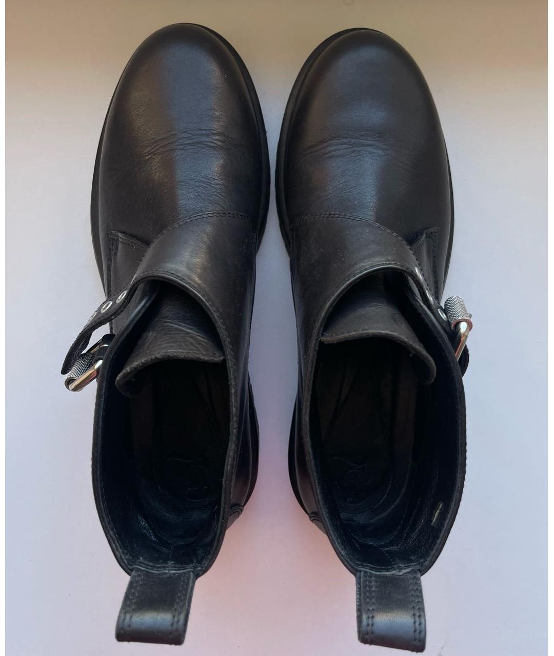 ALEXANDER MCQUEEN Черные кожаные ботинки, фото 2