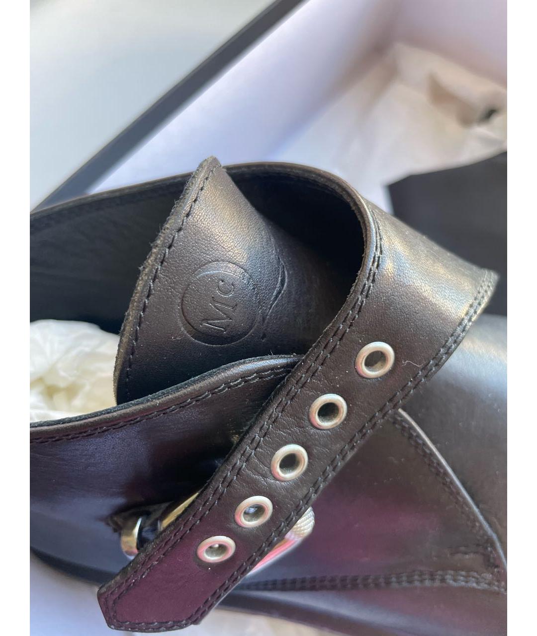 ALEXANDER MCQUEEN Черные кожаные ботинки, фото 5