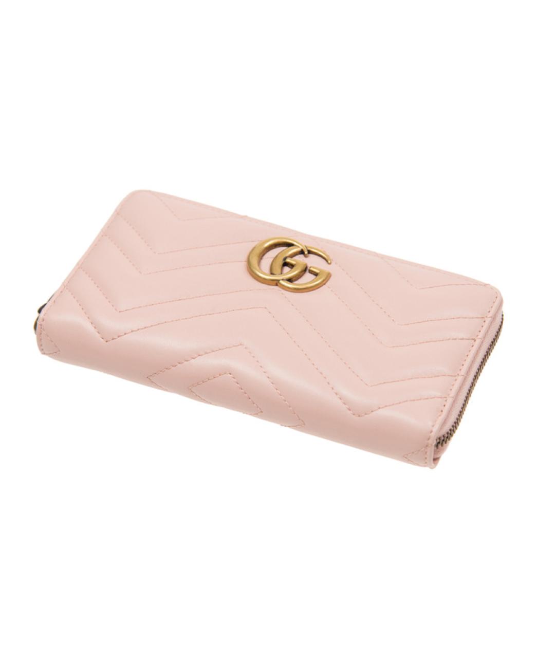 GUCCI Розовый кожаный кошелек, фото 4