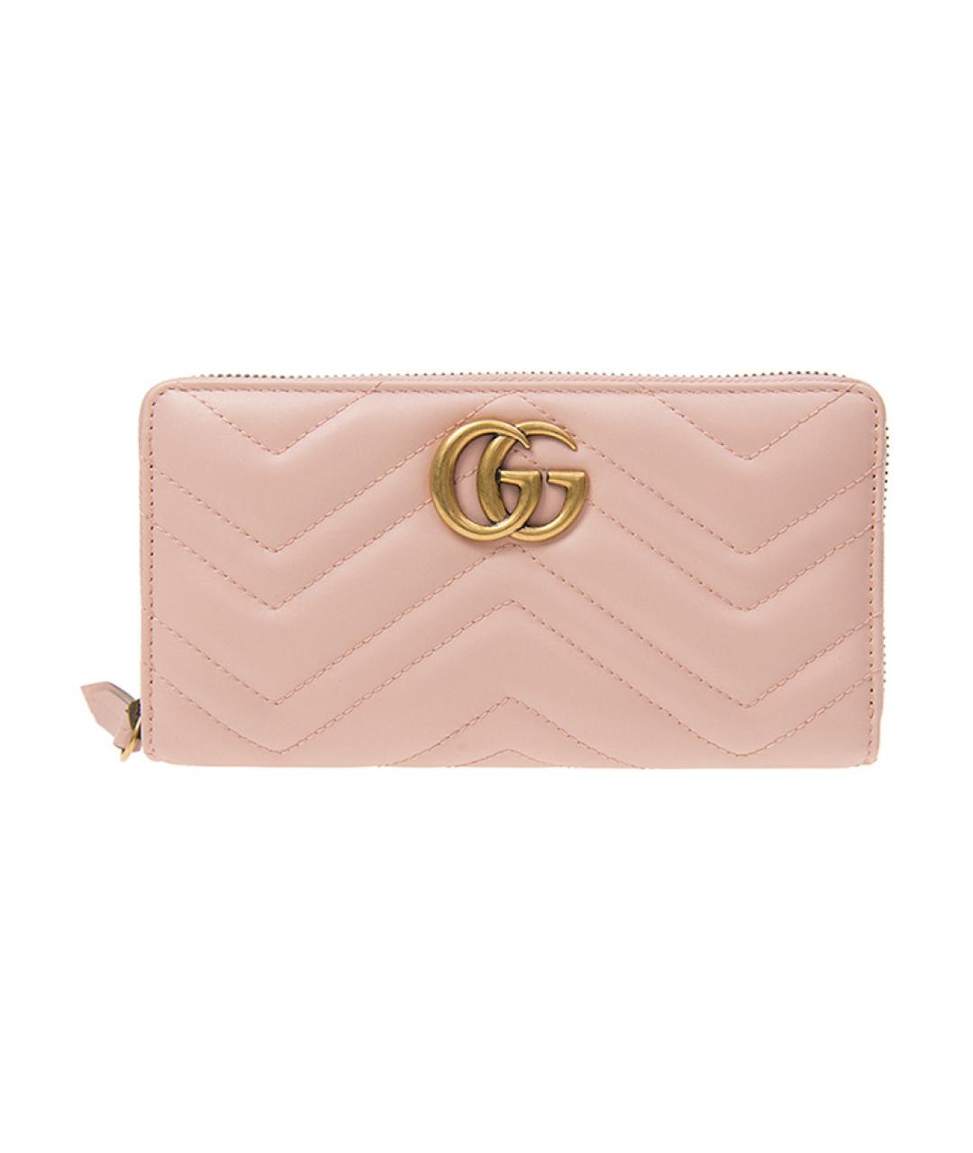 GUCCI Розовый кожаный кошелек, фото 1