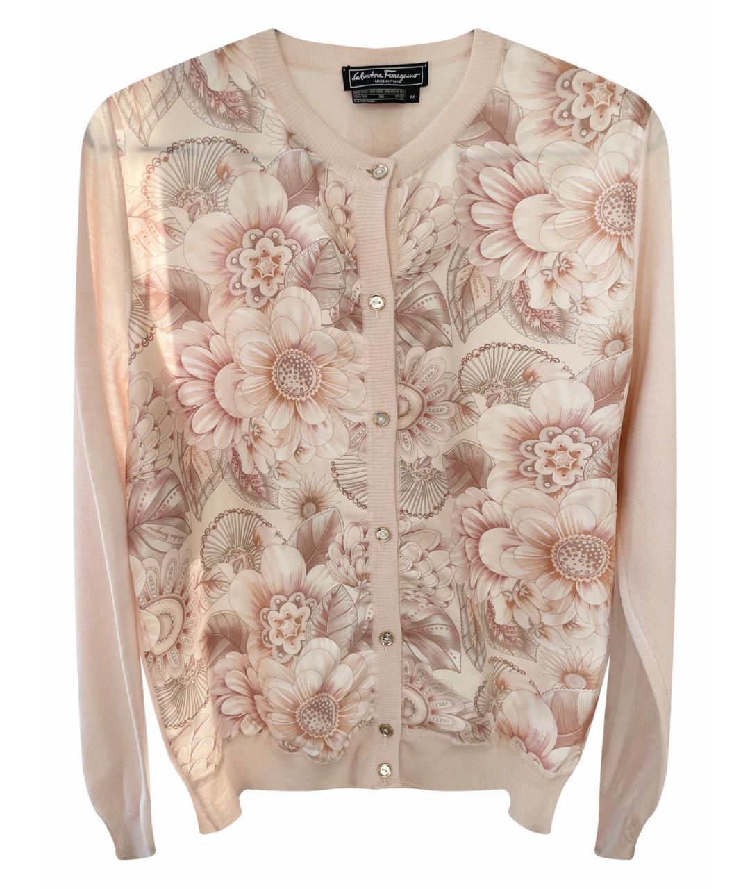 FERRAGAMO Розовый шелковый кардиган, фото 1