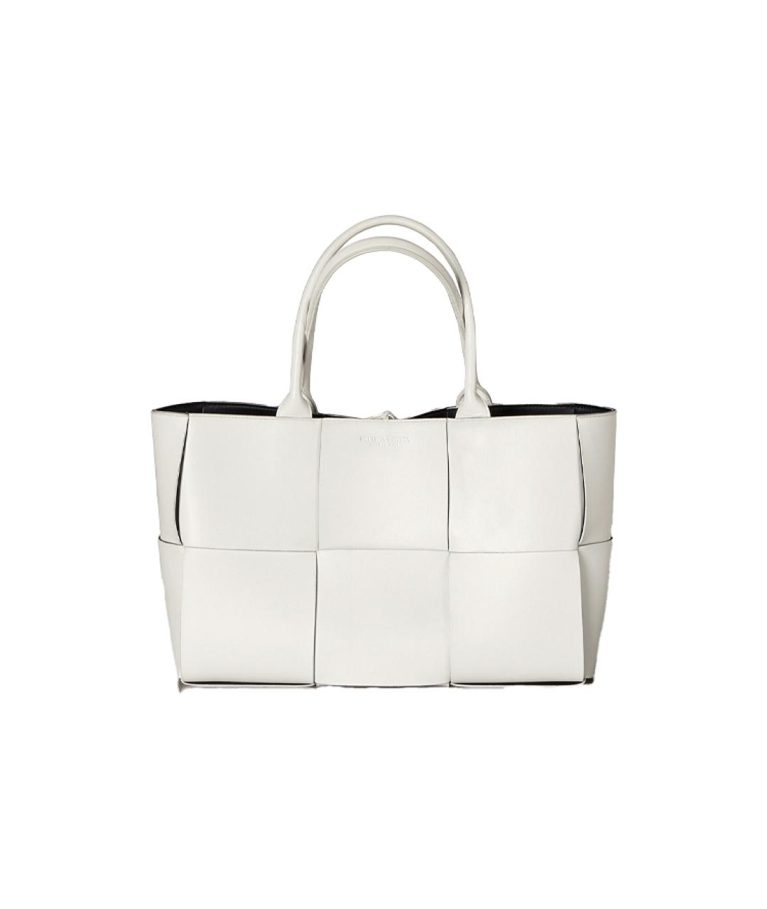 BOTTEGA VENETA Белая кожаная сумка через плечо, фото 5