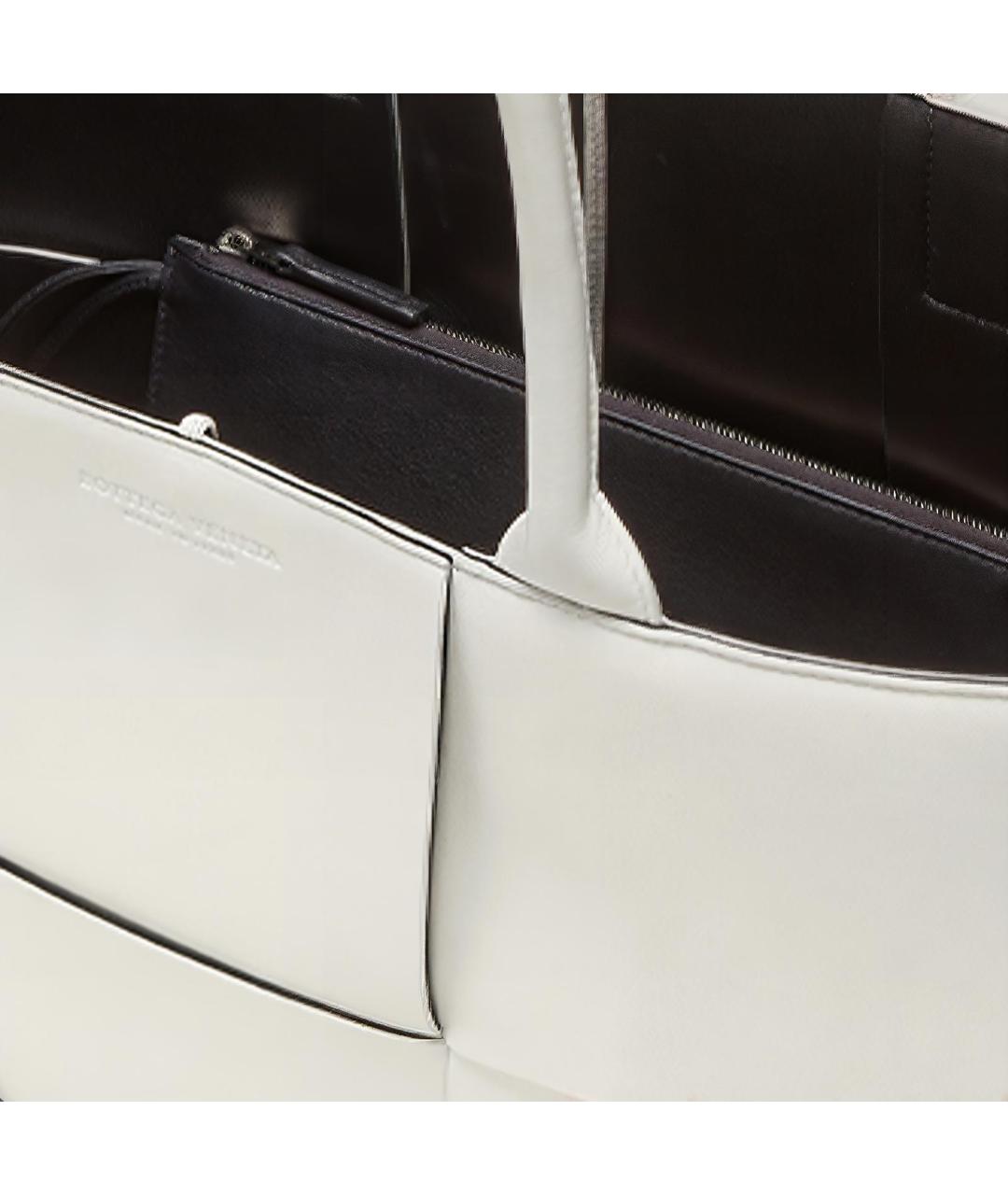 BOTTEGA VENETA Белая кожаная сумка через плечо, фото 3