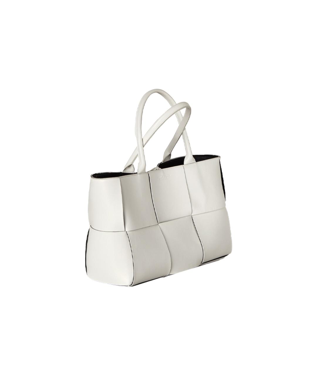 BOTTEGA VENETA Белая кожаная сумка через плечо, фото 2