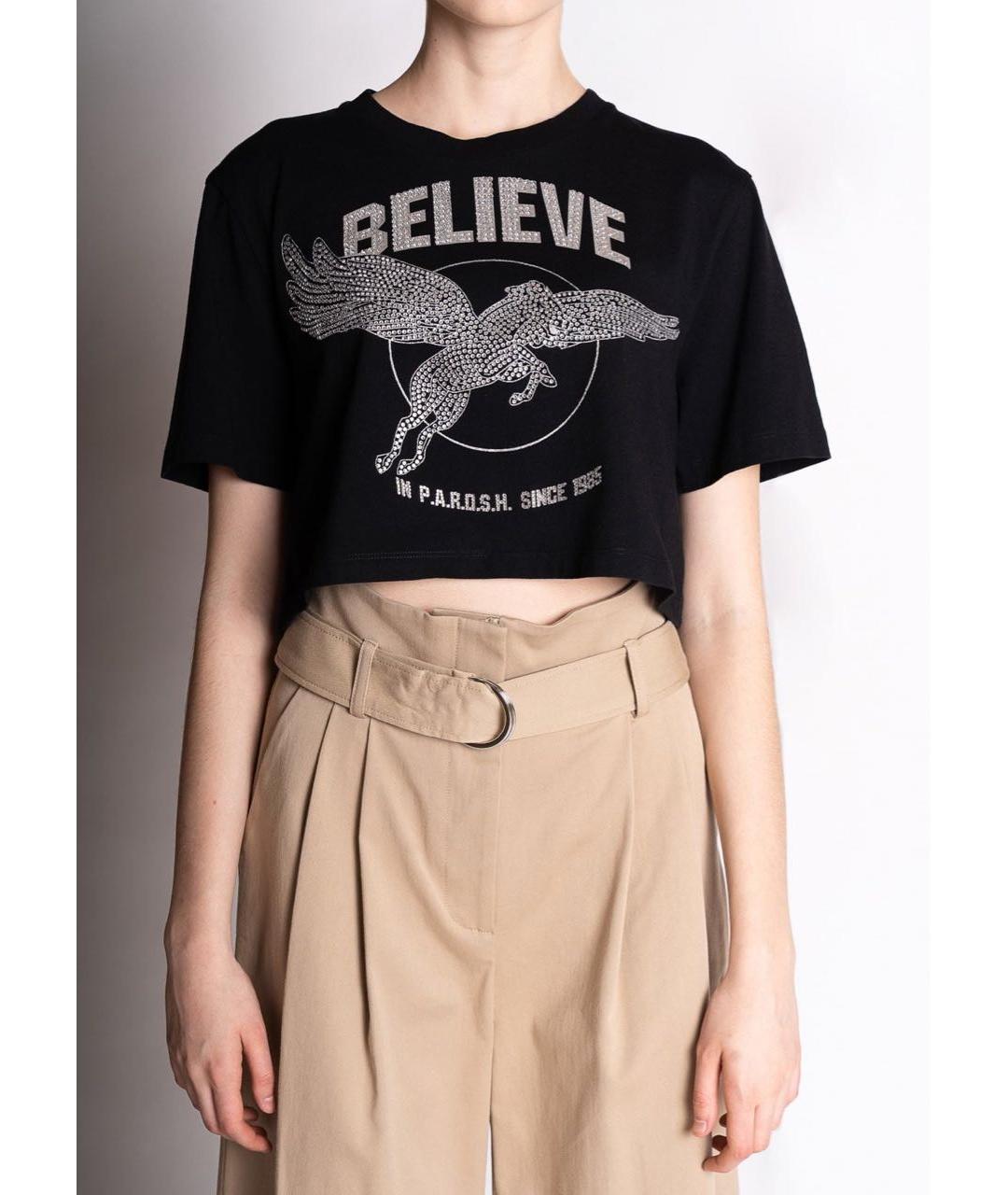 P.A.R.O.S.H. Черная хлопковая футболка, фото 3