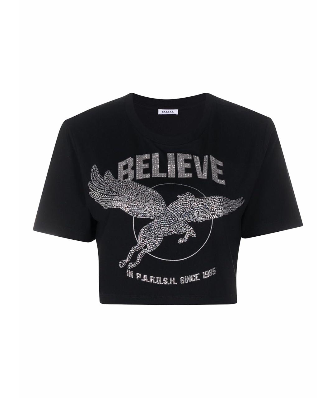 P.A.R.O.S.H. Черная хлопковая футболка, фото 1