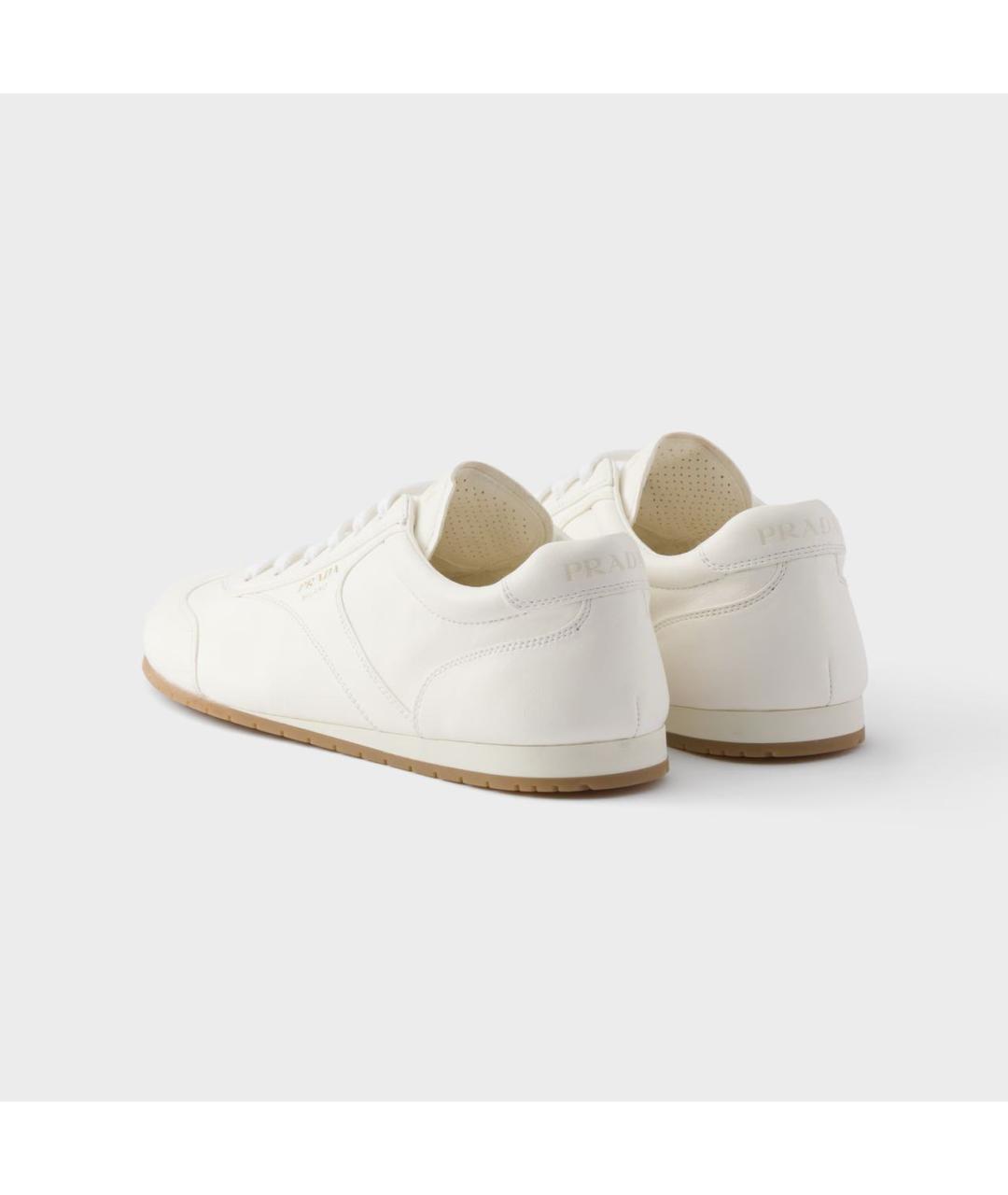 PRADA Белые кожаные кроссовки, фото 4