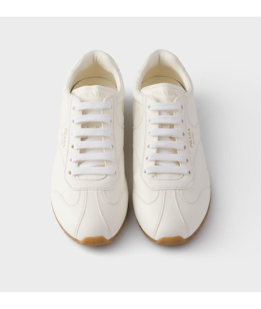 PRADA Белые кожаные кроссовки, фото 3