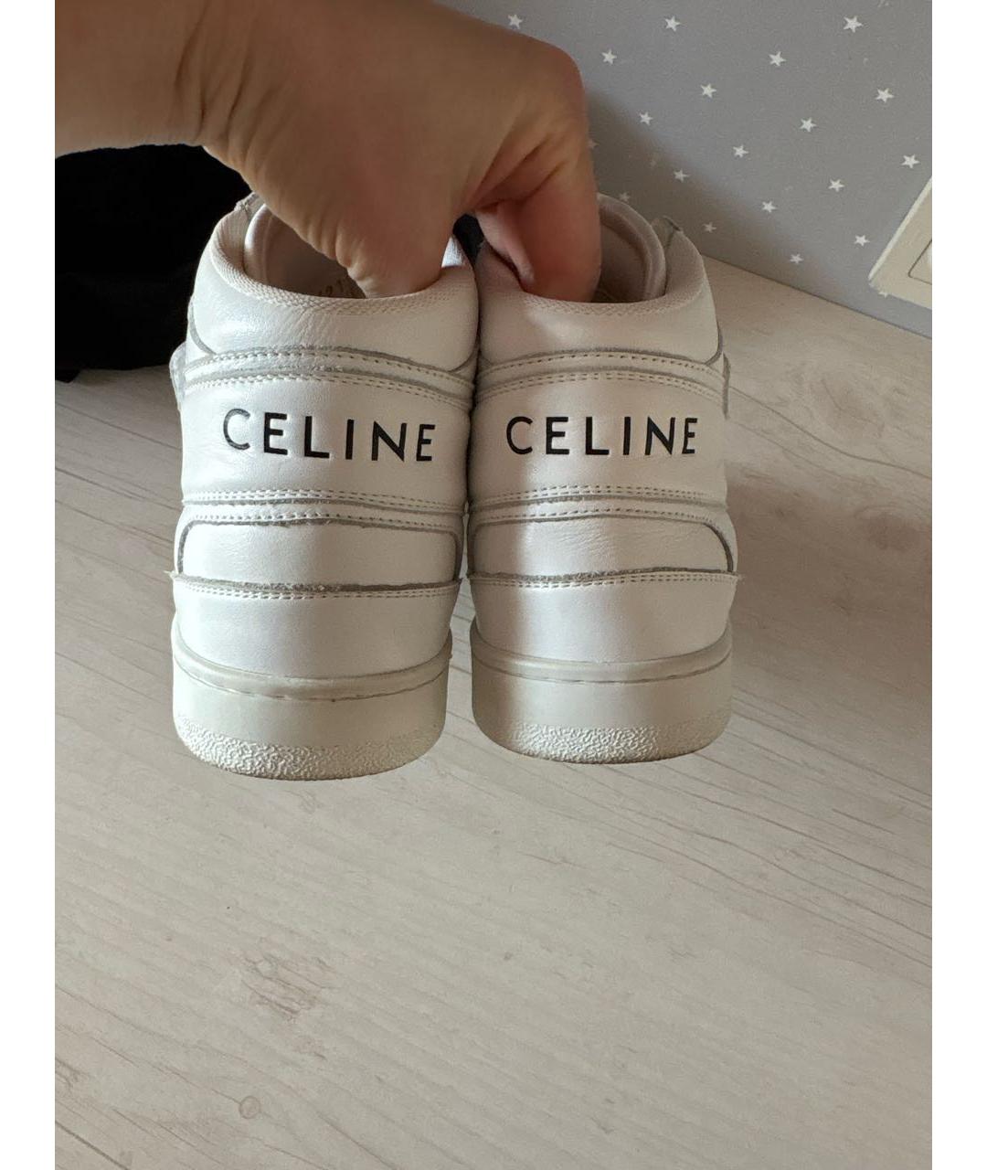 CELINE Белые кожаные кеды, фото 2