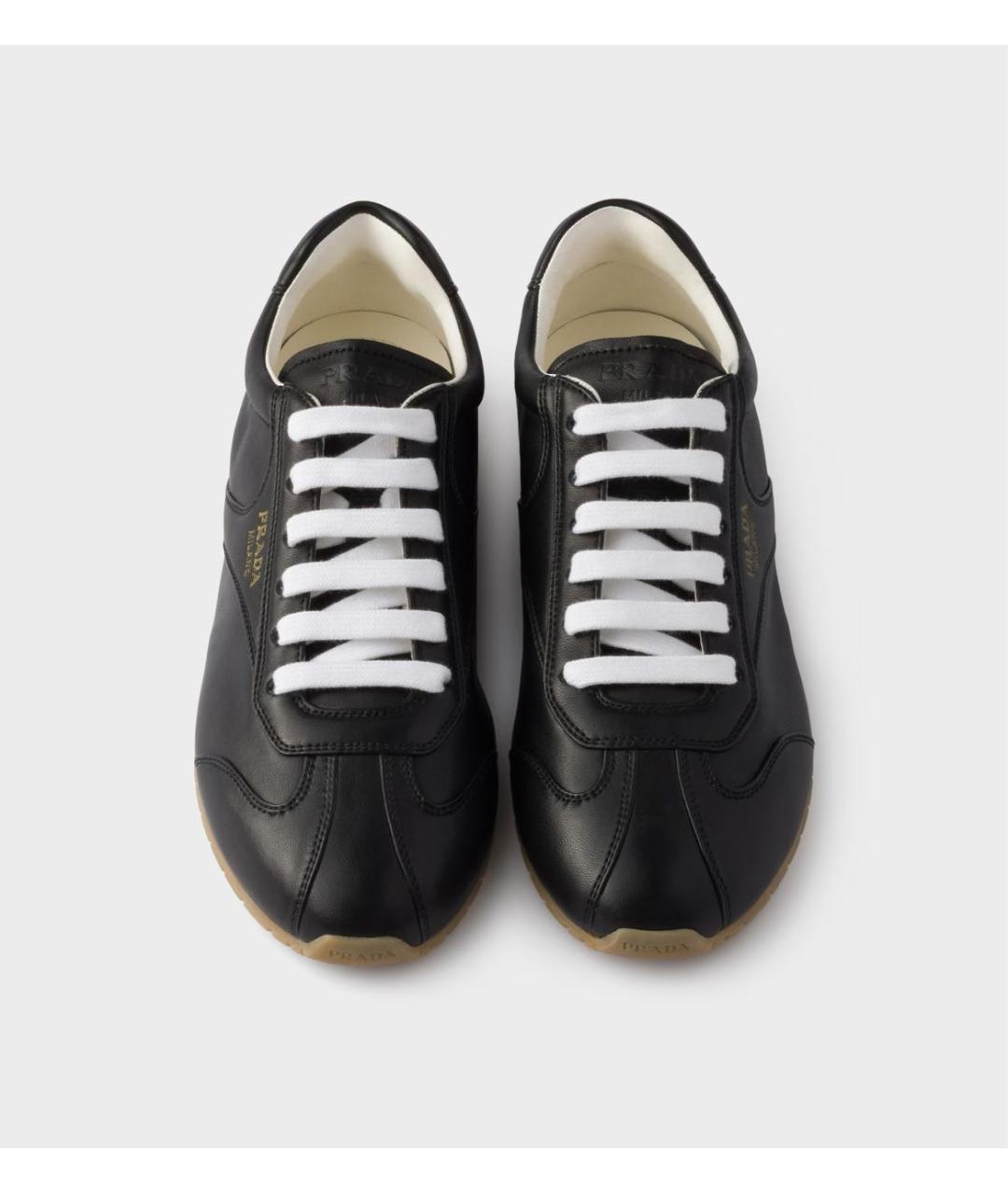 PRADA Черные кожаные кроссовки, фото 3