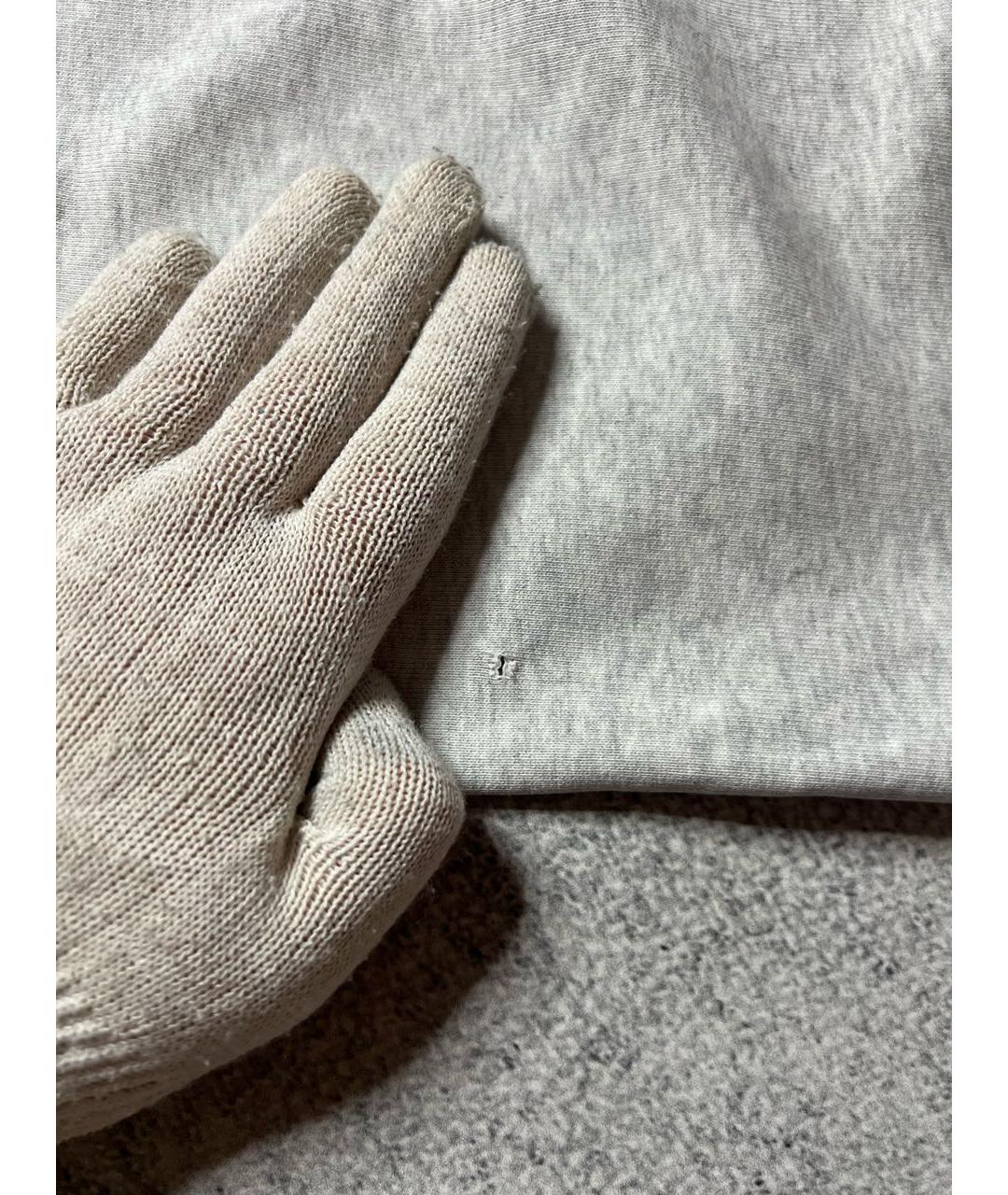 OFF-WHITE Серые хлопковые повседневные брюки, фото 8