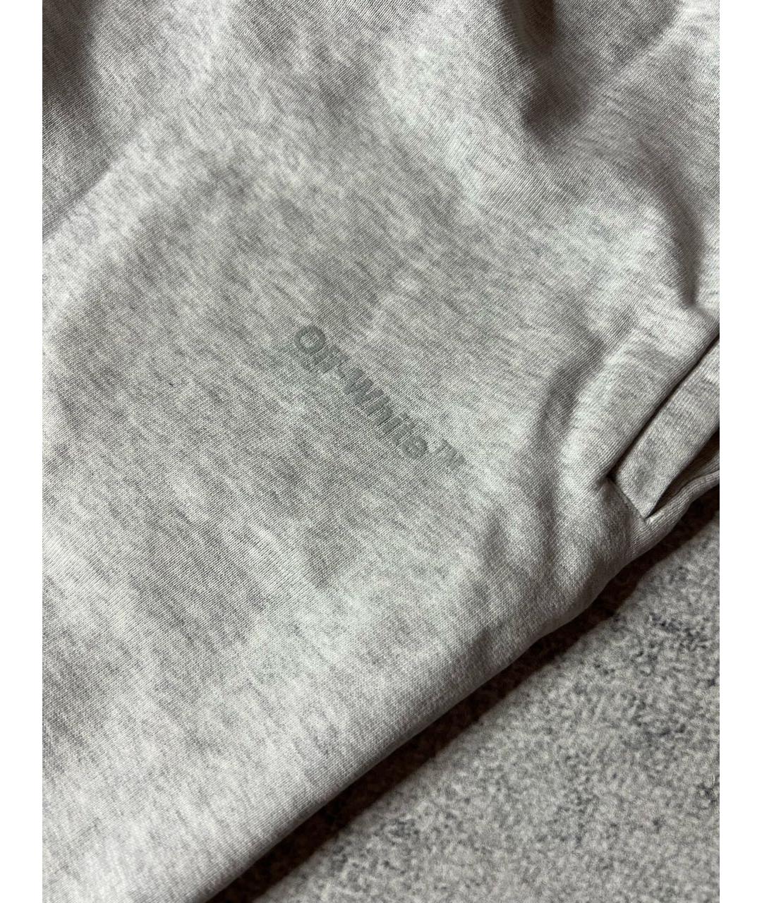 OFF-WHITE Серые хлопковые повседневные брюки, фото 5