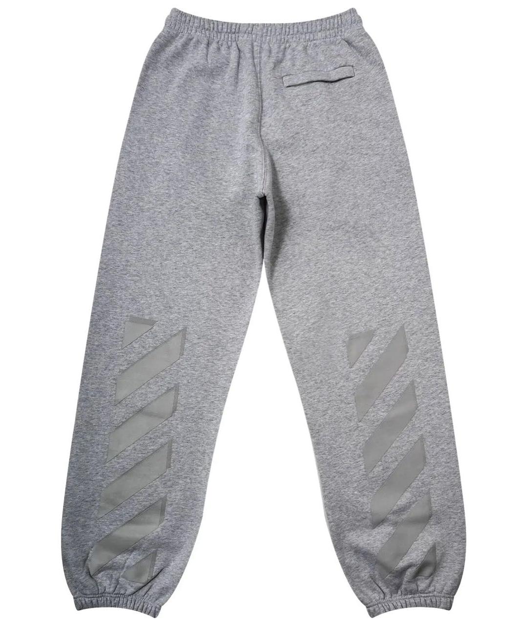 OFF-WHITE Серые хлопковые повседневные брюки, фото 9