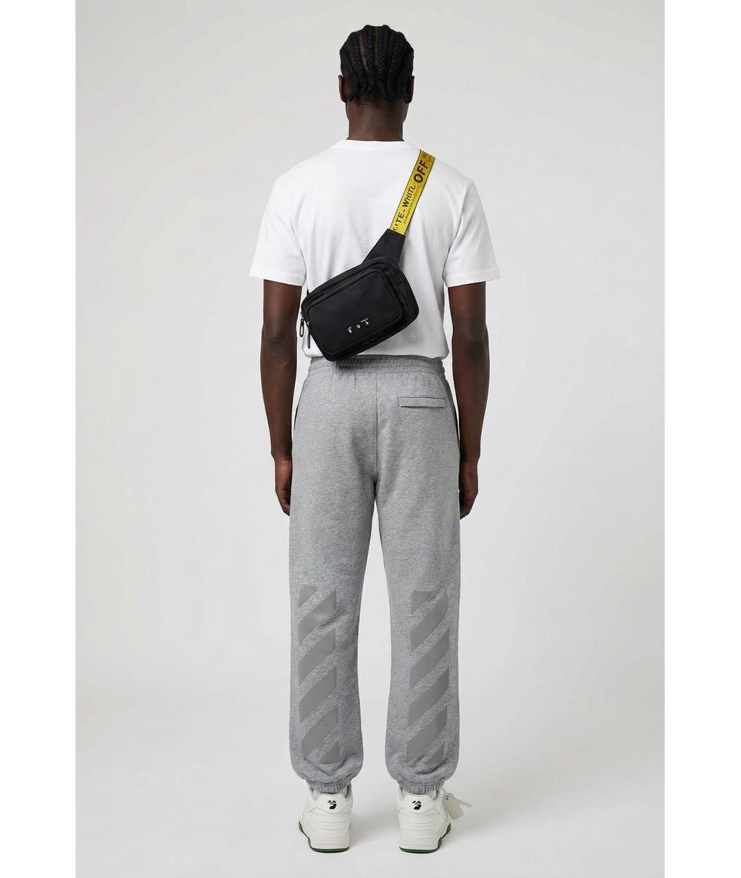 OFF-WHITE Серые хлопковые повседневные брюки, фото 2