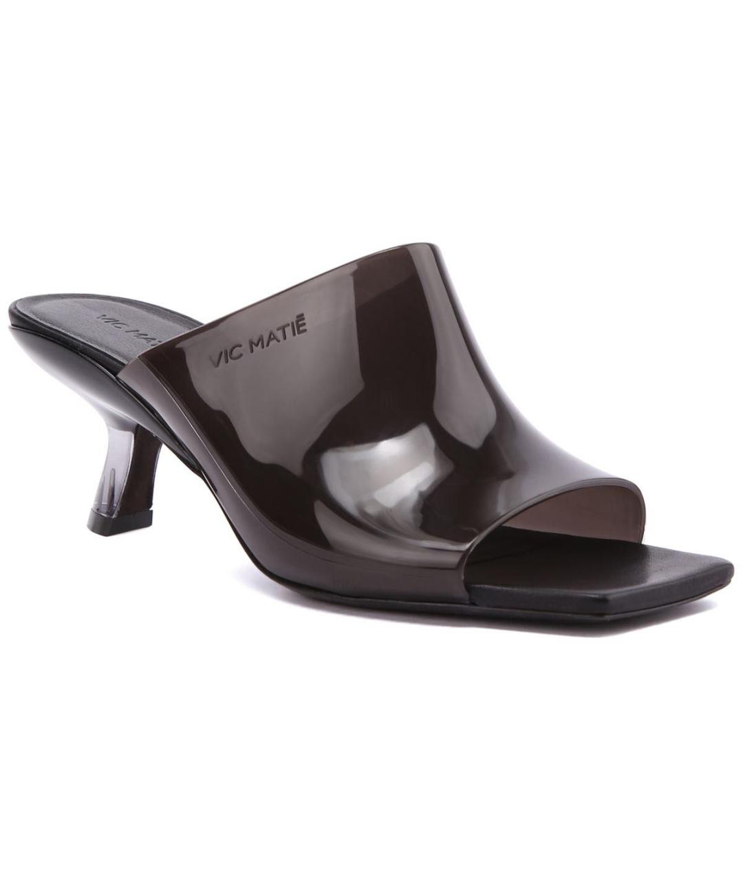 VIC MATIE Черные кожаные сабо, фото 2
