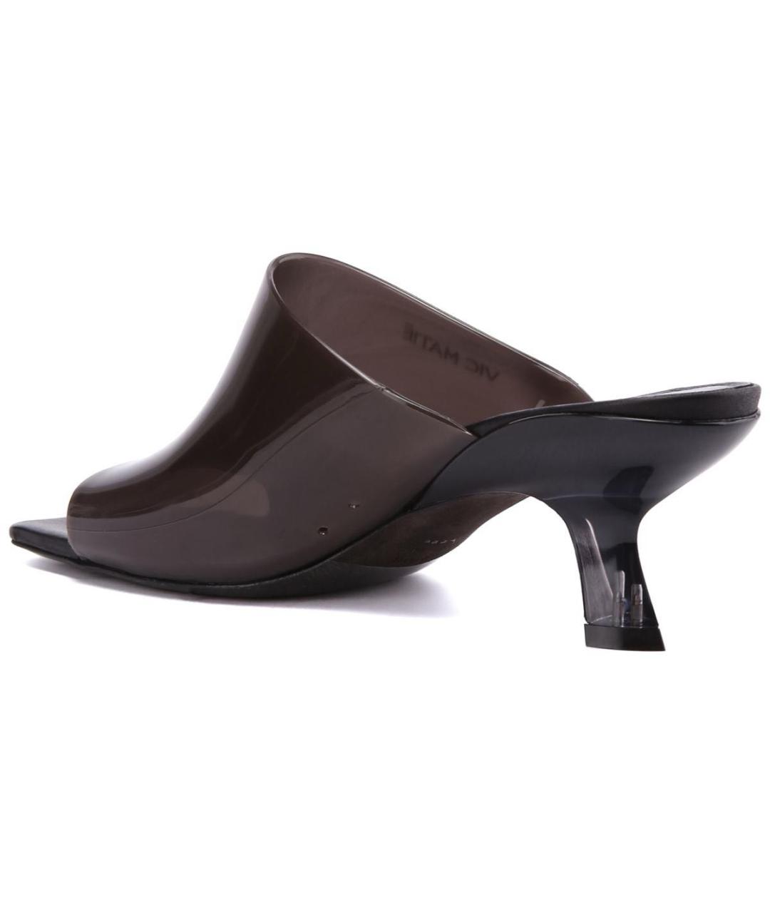 VIC MATIE Черные кожаные сабо, фото 4