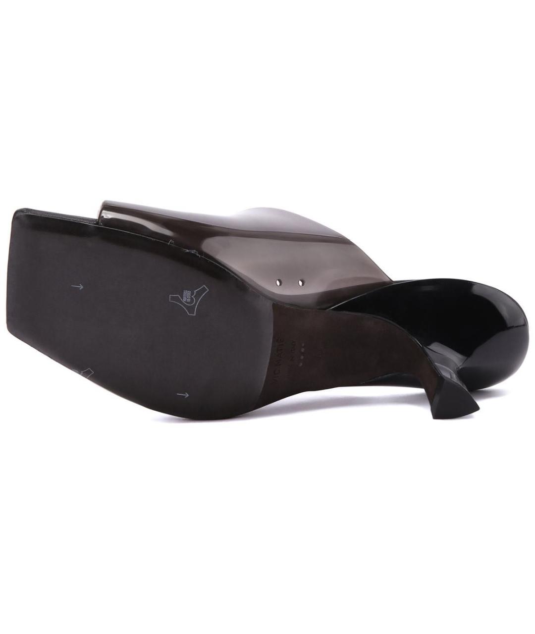 VIC MATIE Черные кожаные сабо, фото 5