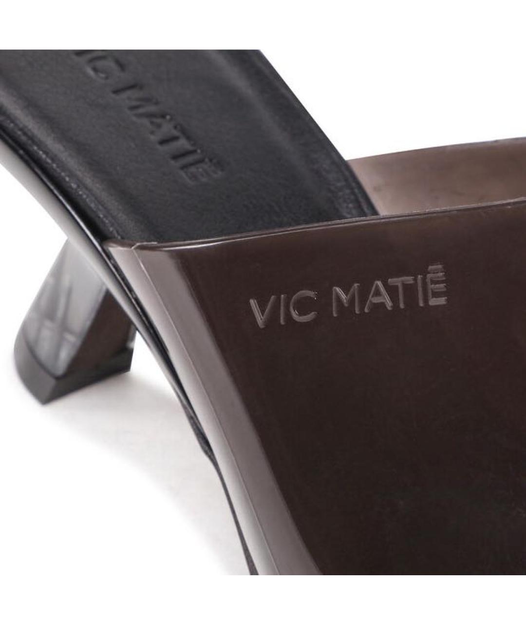 VIC MATIE Черные кожаные сабо, фото 6