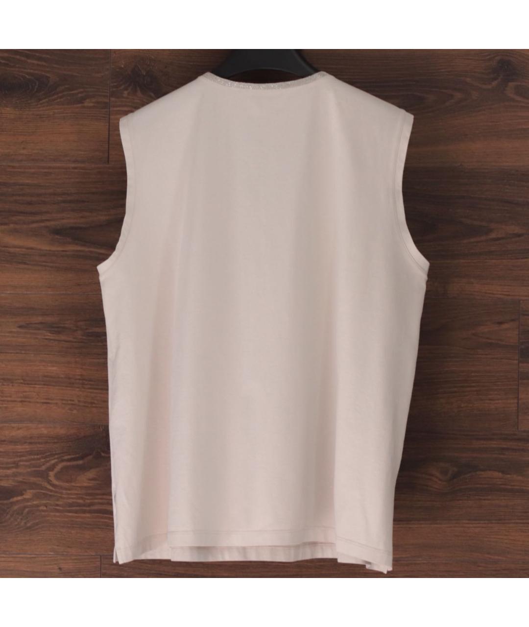 FABIANA FILIPPI Бежевая хлопковая футболка, фото 2